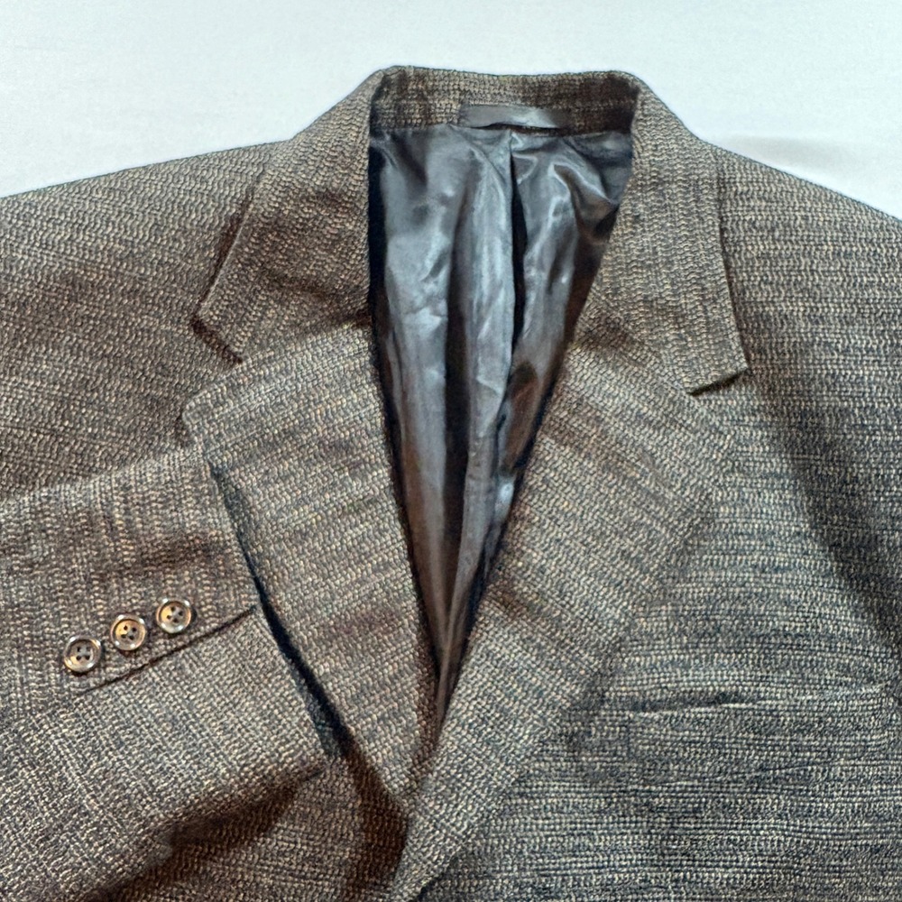 Jhane Barnes Sport Coat Mens 42S Charcoal Textured 3-Button Blazer Made in USA